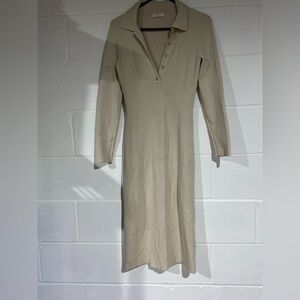 Babaton Cream Long-Sleeve Dress